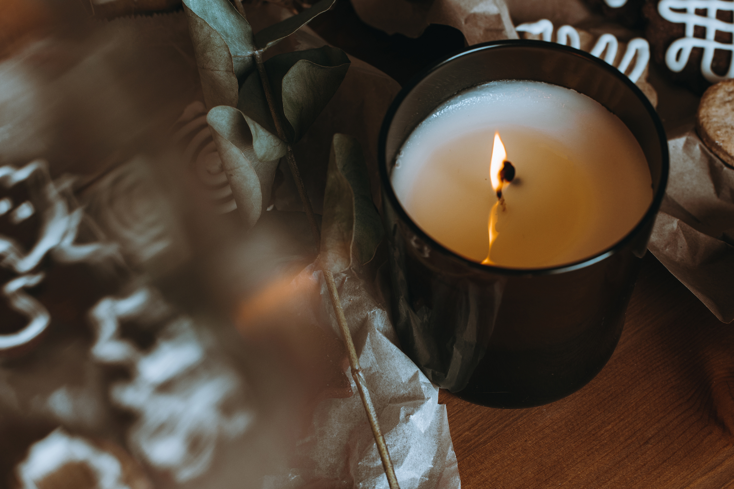 Close-Up Shot of a Light Candle